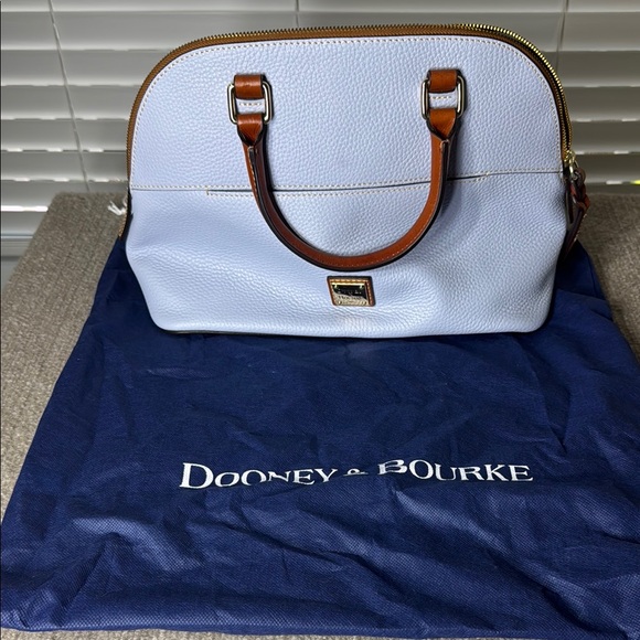 Dooney & Bourke Handbags - Dooney & Bourke Carter Domed Satchel in Pebble Grain Leather Light Lavender/Blue